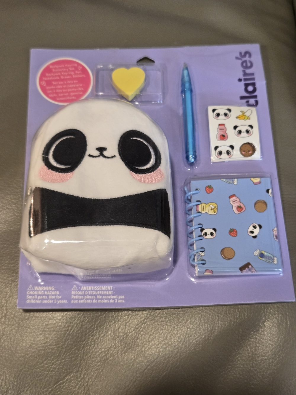 Claire's Panda Plush Stationery Set